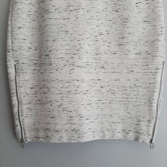 WILFRED / Aritzia Exposed Zip Slit Ponte Pencil Fitted Mini Skirt Marled Grey 6 - Picture 4 of 13